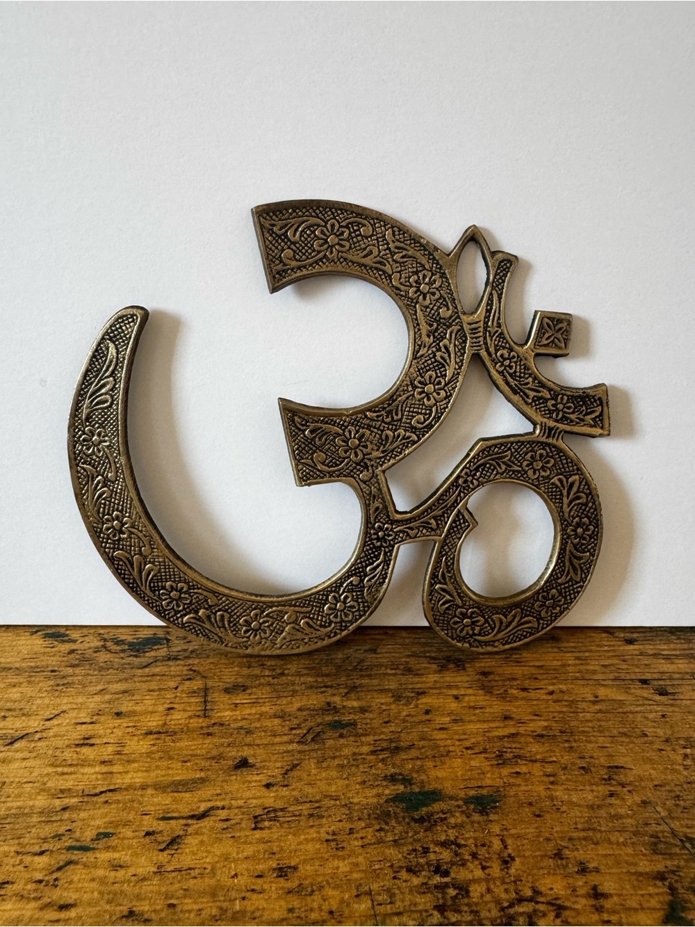 Decorative Om Symbol Wall Art in Brass